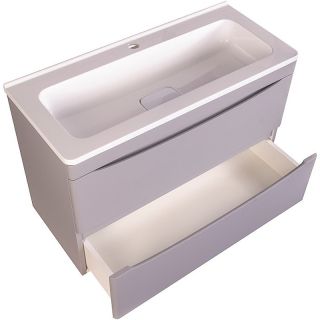 Тумба под раковину Style Line Бергамо мини 90 Люкс Plus СС-00002365 подвесная Серая антискрейч